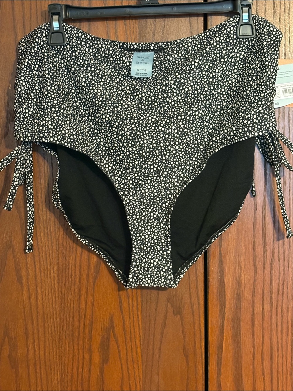Shade & Shore Black and White Dot High-Waist Girls One-Piece Swim